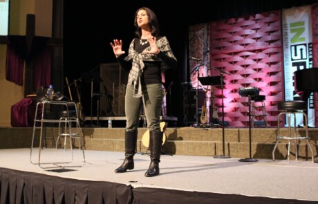 Lisa Morrone giving keynote at Inspire for Health
